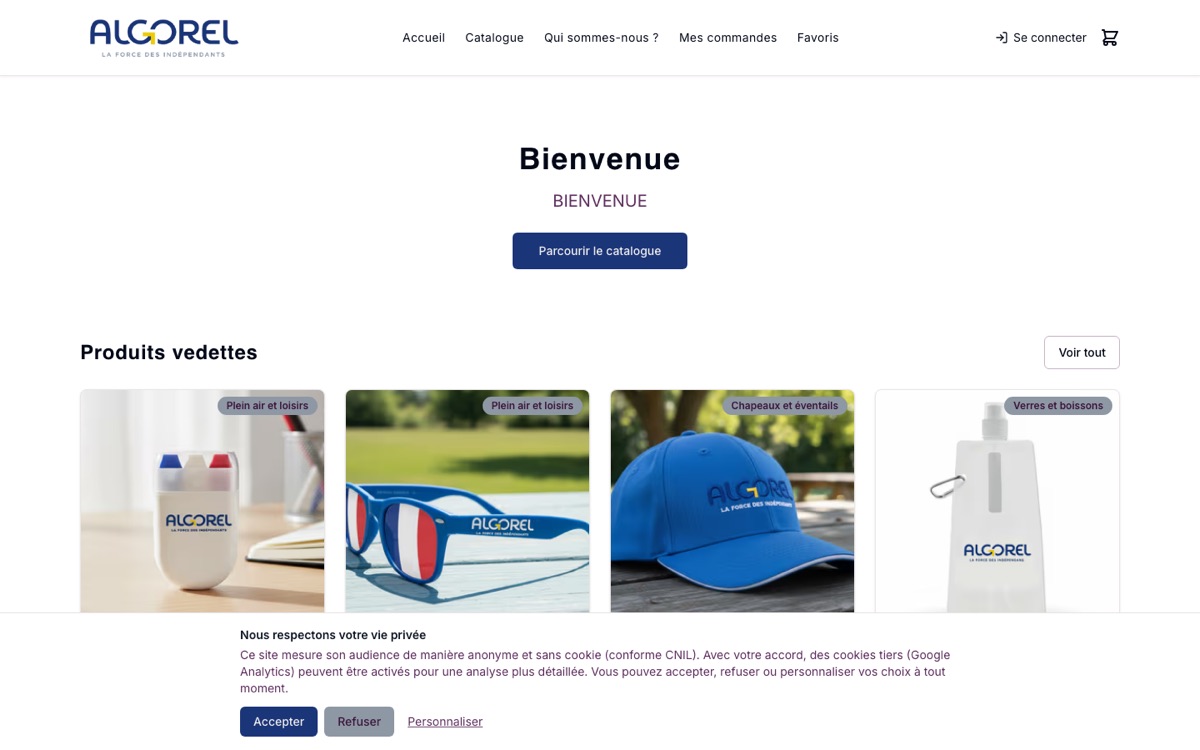Boutique Algorel actuelle sur webshop-fgz.com